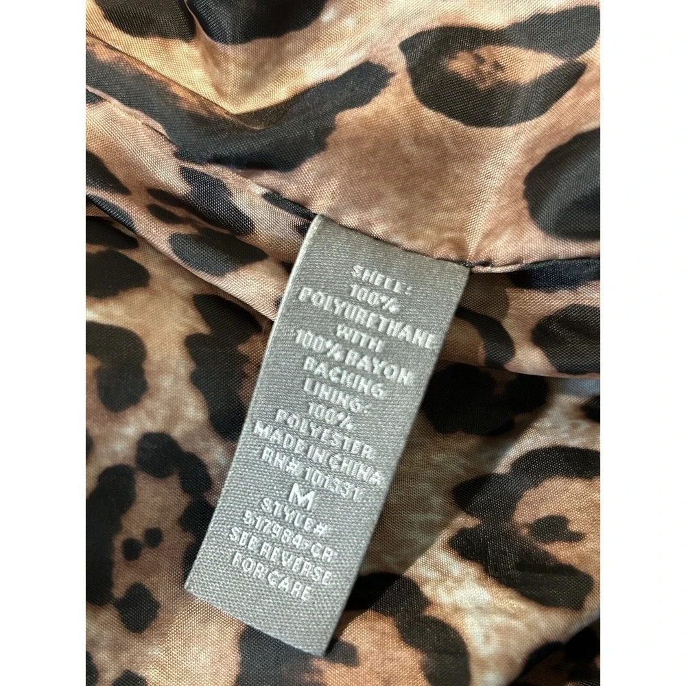 Charlotte Russe Faux‎ Leather Jacket Size Medium Leopard print inside
